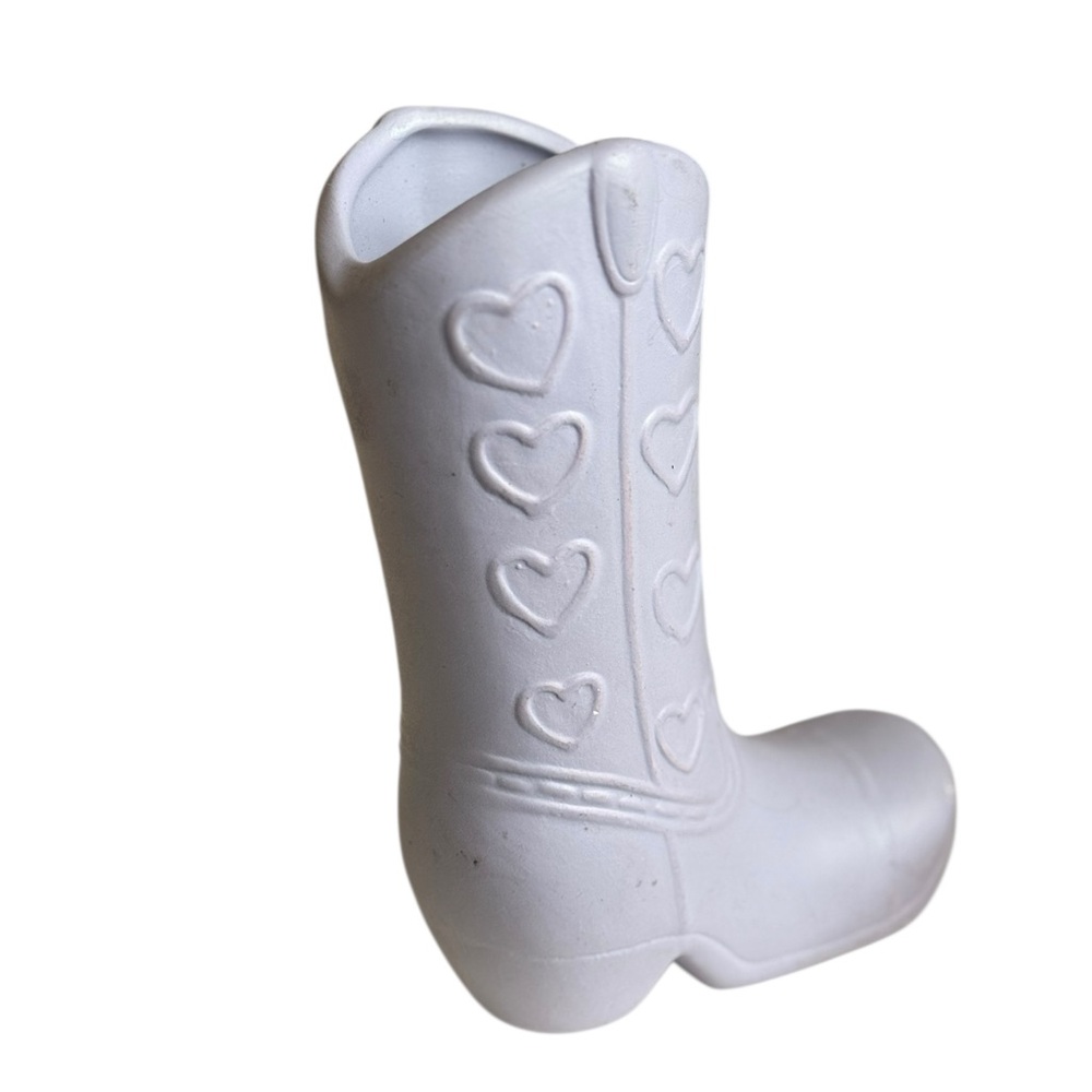 Bullseye Lavender Ceramic Boot Vase/Vessel 7”